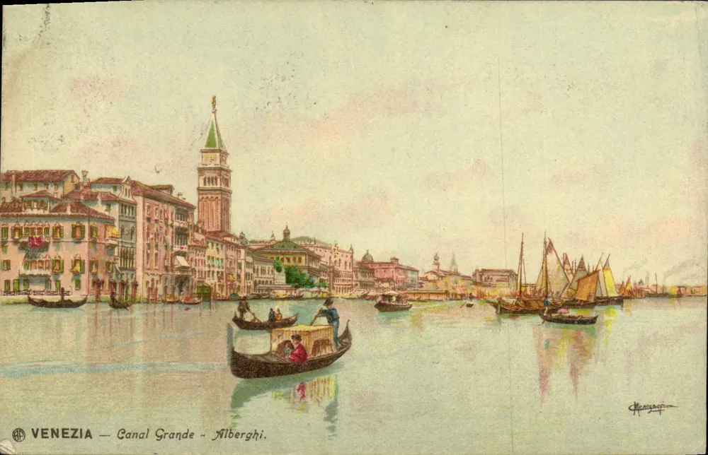 Venedig — Grand Canal — Hotels. — Mangiapane - Vorderseite