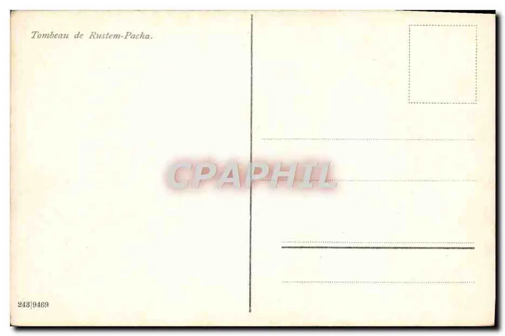 Tumba de Rustem-Pacha — Bilhete postal antigo 2489489 - Verso