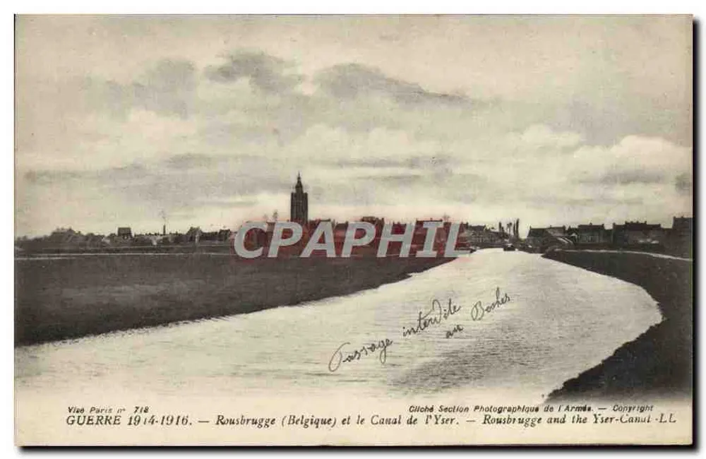 Rousbrugge (Belgien) und der Yser-Kanal — Gliché Section Photographique de l'Armée, n° 718 - Vorderseite