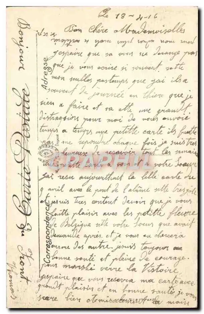 Rousbrugge (Belgien) und der Yser-Kanal — Gliché Section Photographique de l'Armée, n° 718 - Rückseite