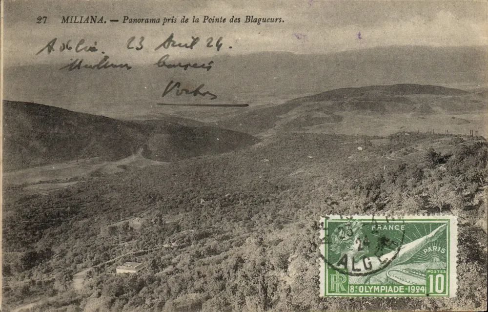 MILIANA — Panorama vom Cap des Blagueurs — unbekannter Verlag, n° 27 - Vorderseite