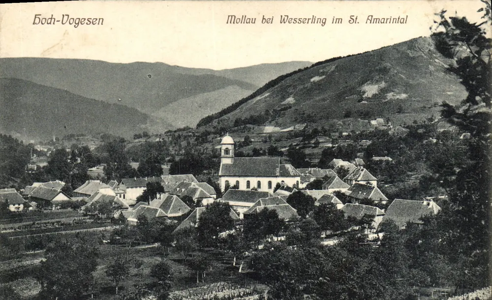 Mollau bei Wesserling im St. Amarintal — Ansicht des Dorfes und der Kirche — Hodh-Vogesen - Vorderseite