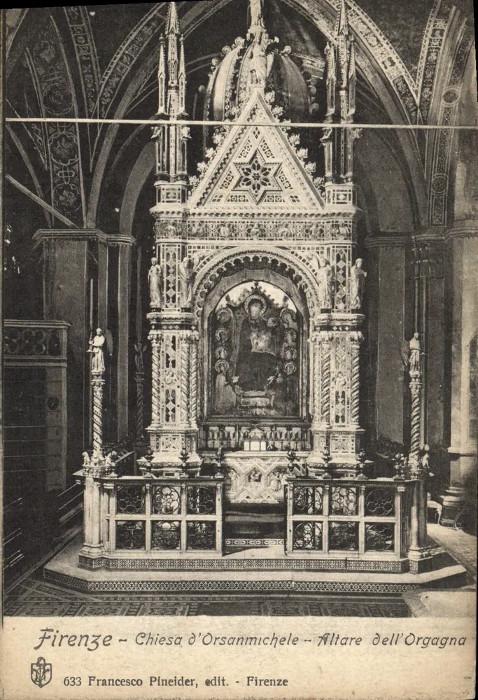 Florenz - Kirche Orsanmichele - Altar der Orgagna - Francesco Plineider, Verleger - Florenz - Vorderseite