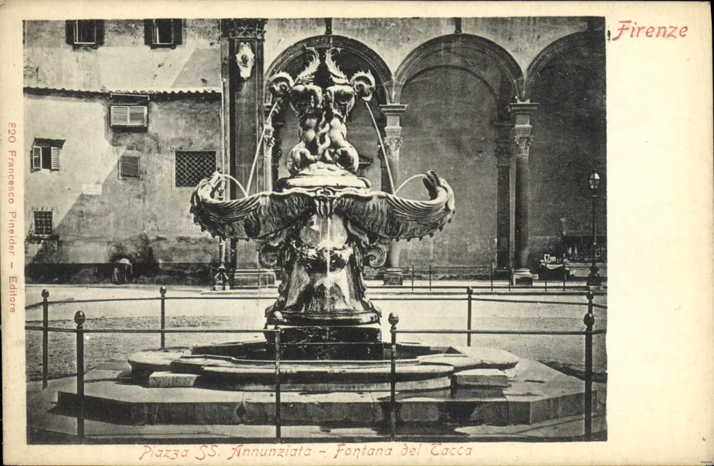Piazza SS. Annunziata — Fontana del Cacca — Francesco Plineider - Editore, n° 620 - Frente