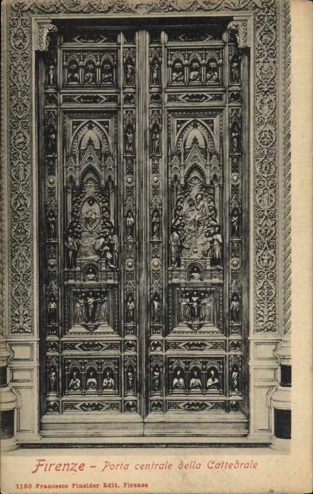 Firenze - Porta central da Catedral — Francesco Pineider Edit. Firenze, n° 1150 - Frente