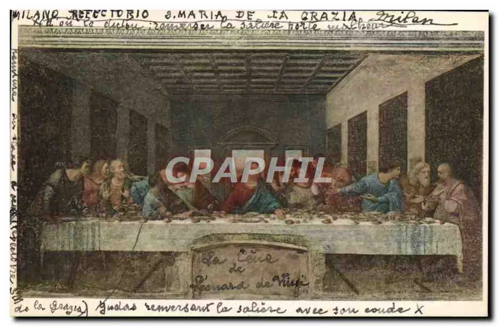 A Última Ceia — Último jantar — Leonardo da Vinci — Refeitório S.M. delle Grazie, Milão — N. 17 - Frente