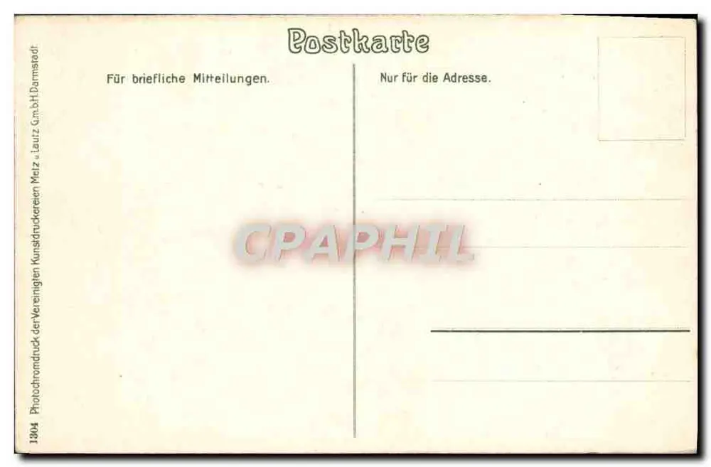 Coblence m. Ponte Ferroviária — vista da cidade e do ponte — editor Lauriz & Co. GmbH, Darmstadt - Verso