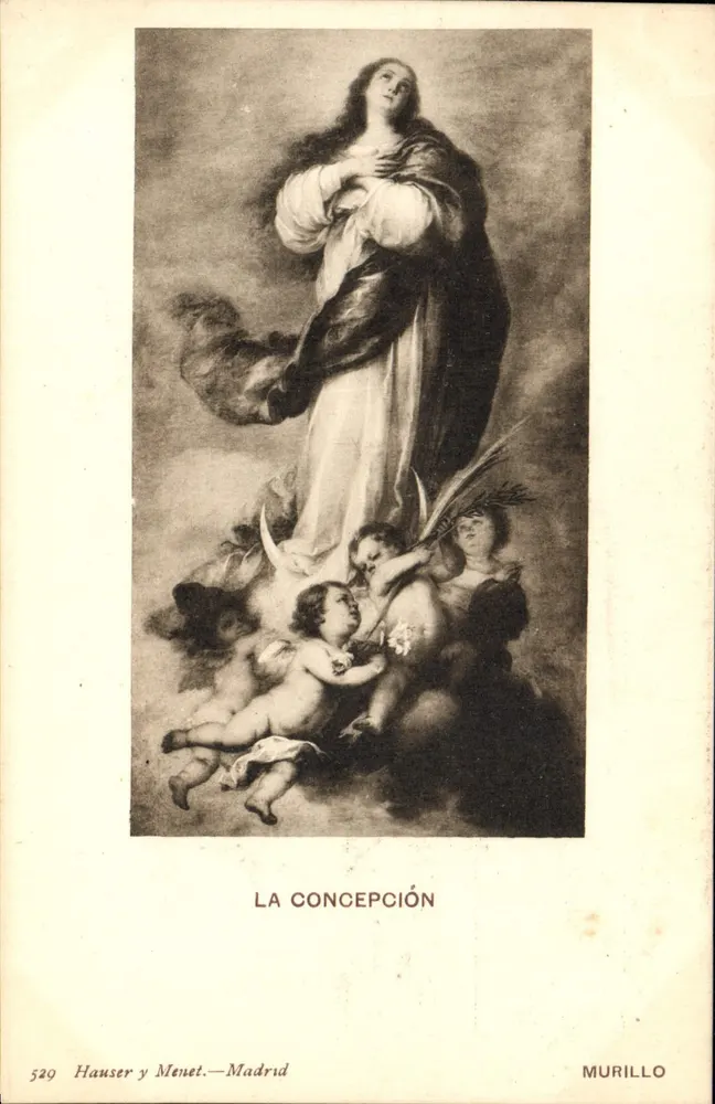 La Concepción — obra de Murillo — editada por Hauser y Menet, Madrid, n° 520 - Frente
