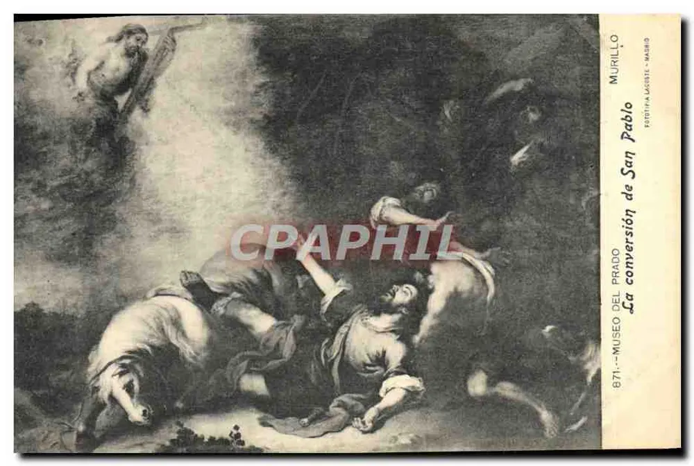 A conversão de São Paulo — pintura de Murillo — fototipia Jacissi, Madrid, n° 871 - Frente