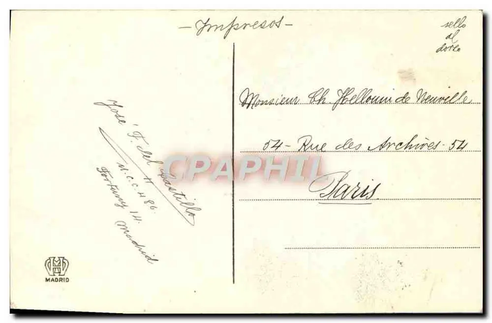 Madrid — Banco de España — editor Hauser y Menet, n°45 - Verso