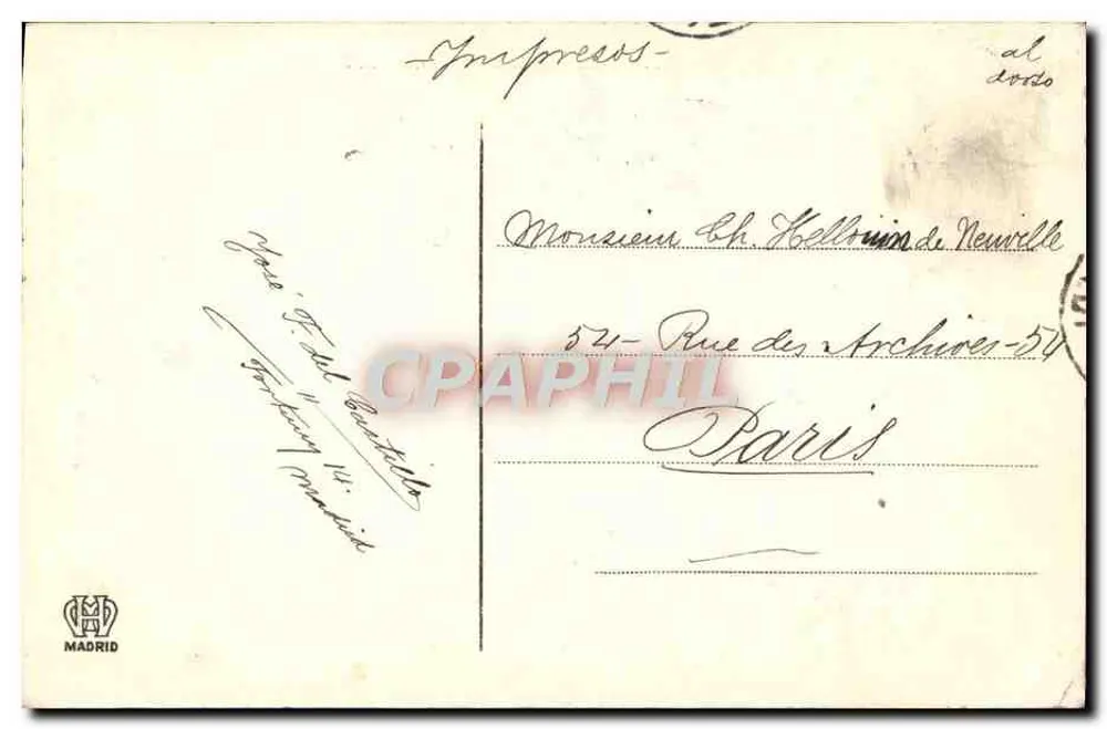 Madrid: Kirche San Manuel y San Benito — Hanser & Menet, Nr. 42 - Rückseite