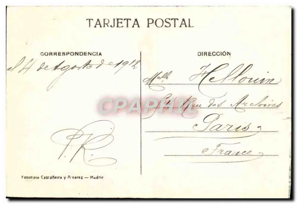 Santander - Vista parziale del Palazzo Reale - Fototipia Castañeira y A. Varezo - Madrid - Verso