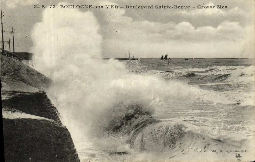 Boulogne-sur-Mer — Boulevard Sainte-Beuve — Grosse Mer — Stevenard, Verlag Boulogne-sur-Mer - Vorderseite