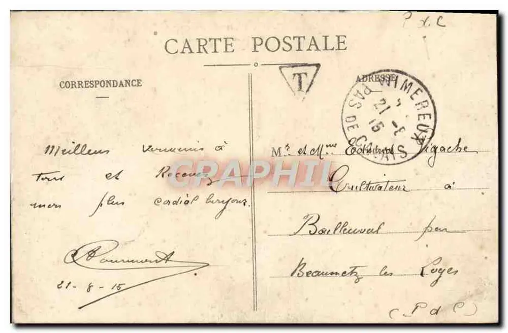 Boulogne-sur-Mer — Westpier an einem Sturmtag — L. D., B., 196 - Rückseite