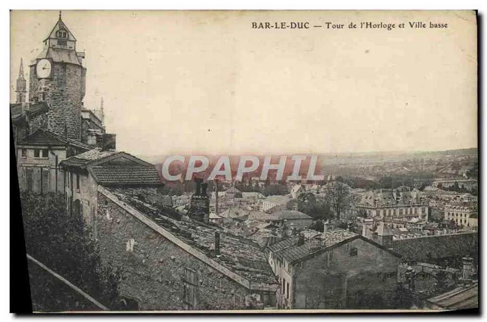 Bar-le-Duc — Turm der Uhr und Unterstadt - Vorderseite