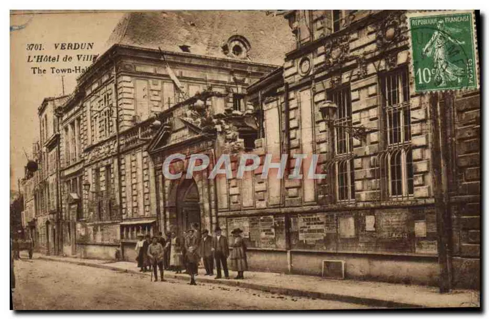 Verdun — L'Hôtel de Ville (The Town-Hall) — Édition des Nouvelles Galeries, n° 3701 - Frente
