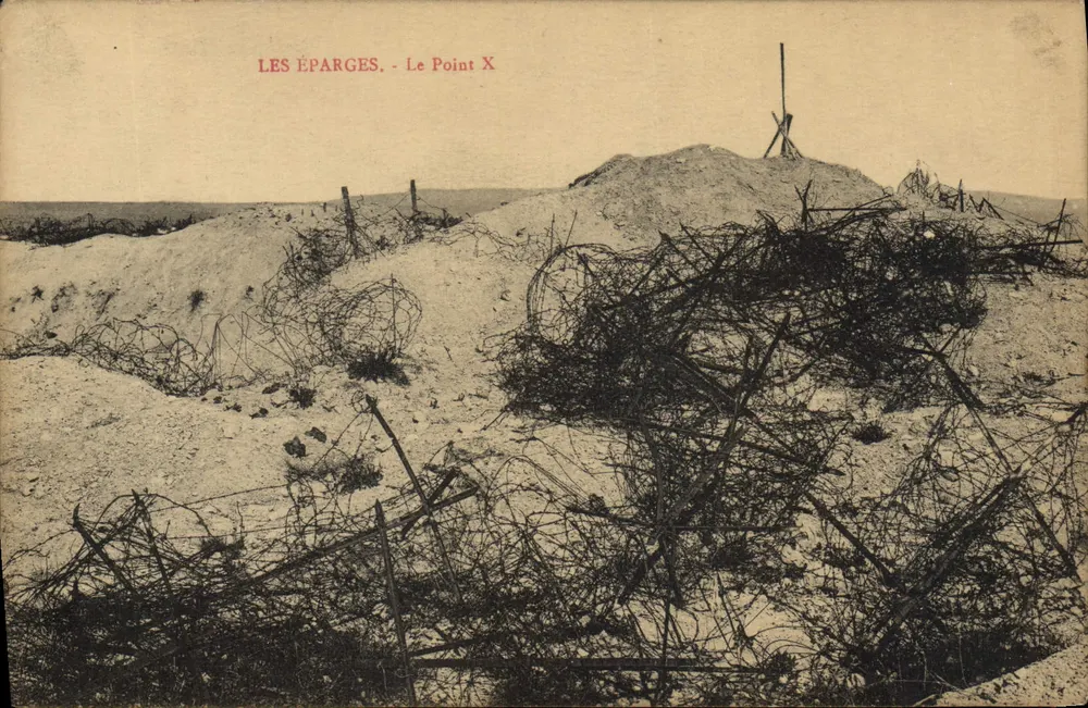 Les Éparges - Punkt X — widok linii frontu - Awers