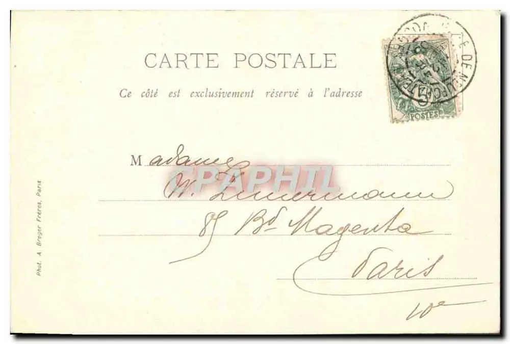 Domméry — Gruppe von Mercié — H. Beaucolin, Tabac - Neufchâteau - Rückseite