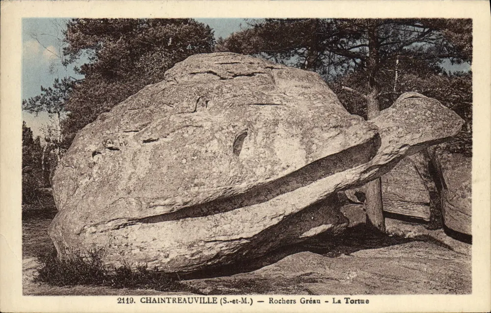 Chaintreauville (S.-et-M.) — Rochers Gréau — Die Schildkröte — Photo S. Payot, Nangis - Vorderseite