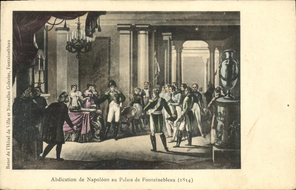 Abdikation Napoleons im Schloss Fontainebleau (1814) — Bazar de l'Hôtel de Ville et Nouvelles Galeries, Fontainebleau - Vorderseite