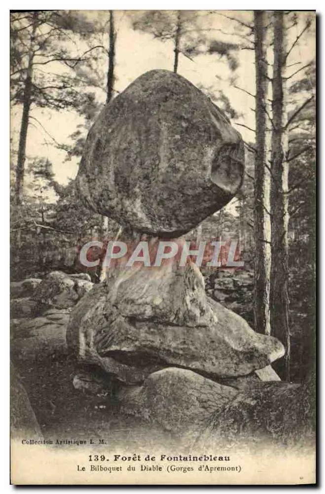 Der Bilboquet des Teufels (Gorges d'Aprémont) — Forêt de Fontainebleau — Künstlerische Sammlung L. M. Nr. 139 - Vorderseite