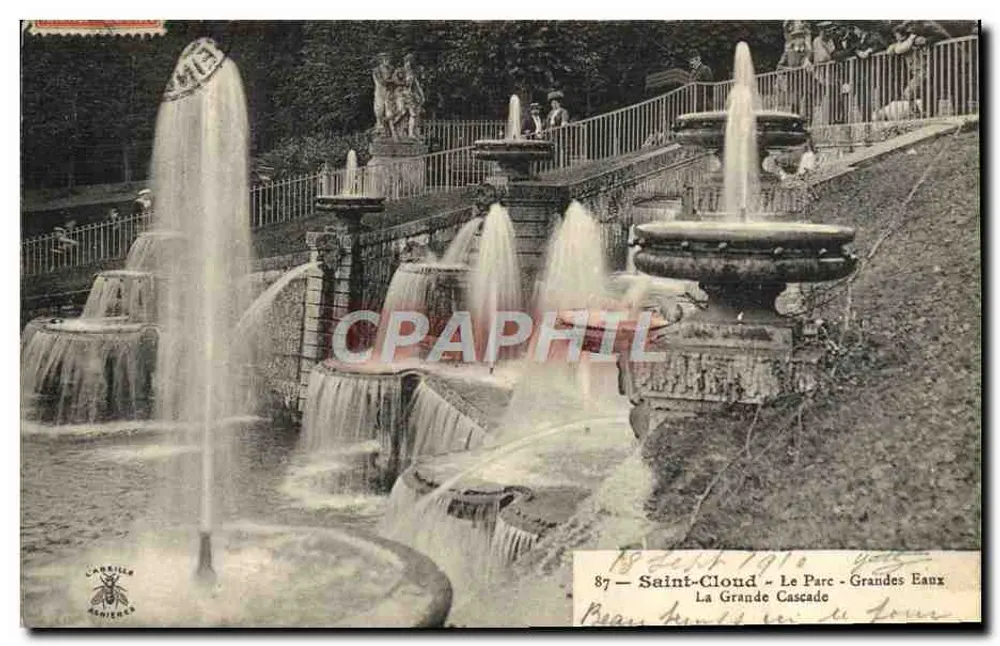 Saint-Cloud — O Parque - Grandes Eaux - A Grande Cascata — Carrilla, N°87 - Frente