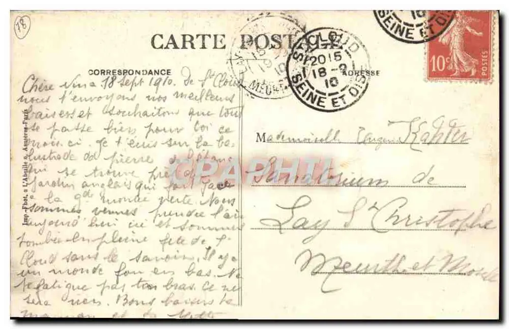 Saint-Cloud — O Parque - Grandes Eaux - A Grande Cascata — Carrilla, N°87 - Verso