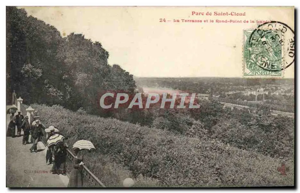 Parque de Saint-Cloud — A Terrasse e o Rond-Point de la Liante — Bilhete postal moderno n°24 - Frente