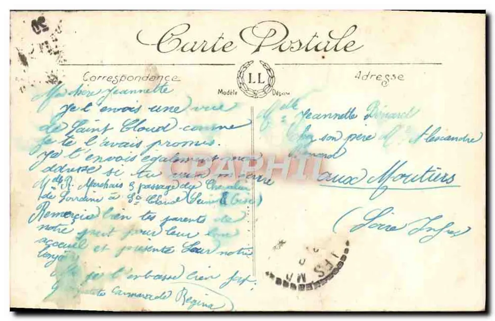 Saint-Cloud — Vista geral e o Ponte — LL - Verso