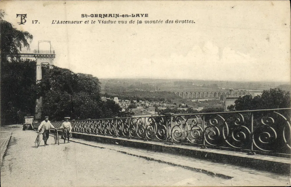 St-GERMAIN-en-LAYE — Der Aufzug und der Viadukt von der Aufstieg zur Grotte gesehen — Verleger P. 17 - Vorderseite