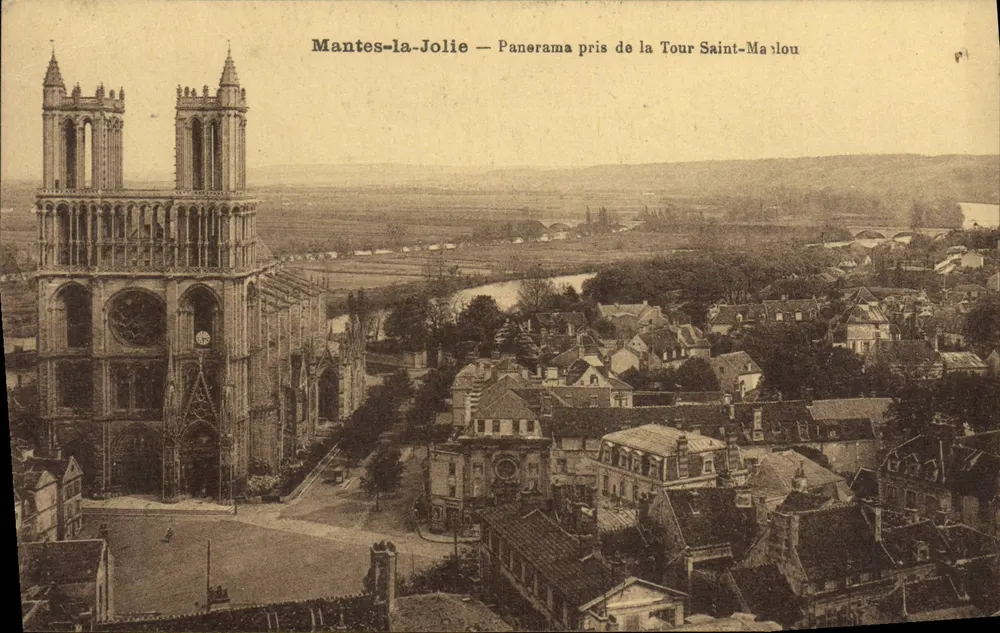 Mantes-la-Jolie — Panorama vom Turm Saint-Maillou — n° 1 - Vorderseite
