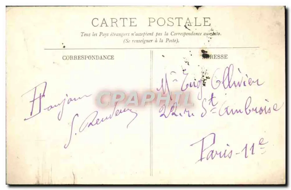 MANTES — A Subprefeitura — Cliché A. Bertran, edição Mantos. - Verso