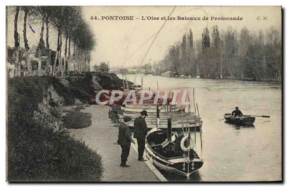 Pontoise — Der Fluss Oise und die Freizeitboote — C.M. - Vorderseite