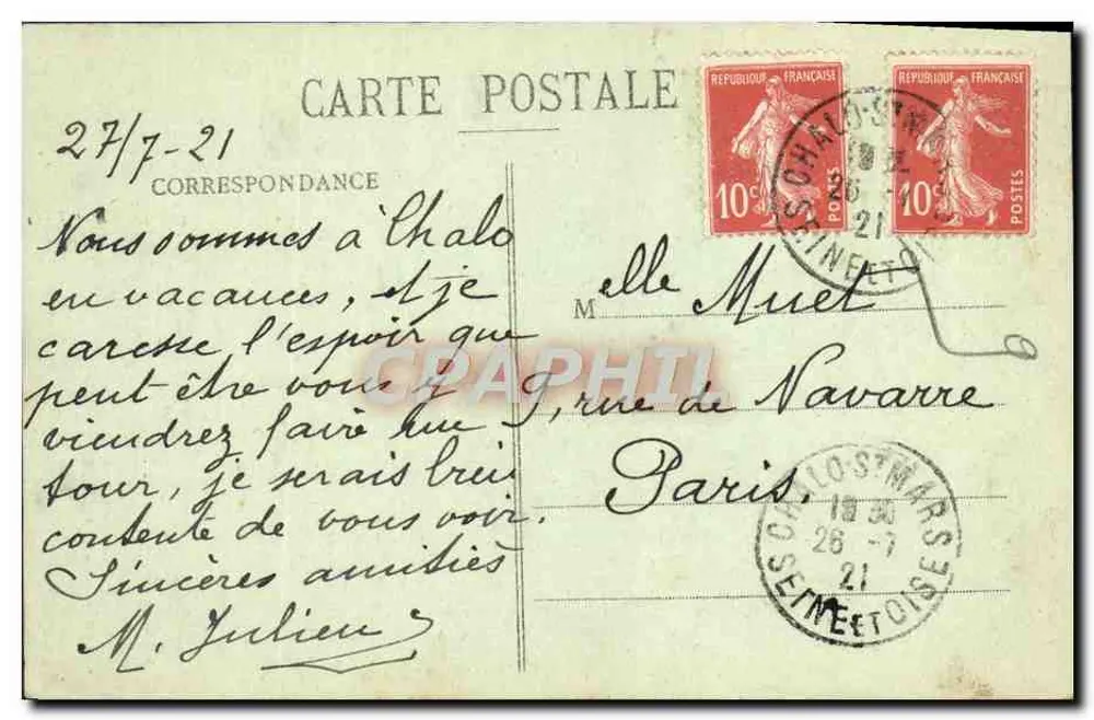 Étampes — A Torre Inclinada — Editor E. Bumneau, Étampes - Verso
