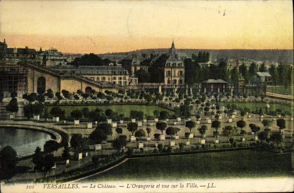 Versailles — Das Schloss — Die Orangerie und Blick auf die Stadt — LL. — Nr. 101 - Vorderseite