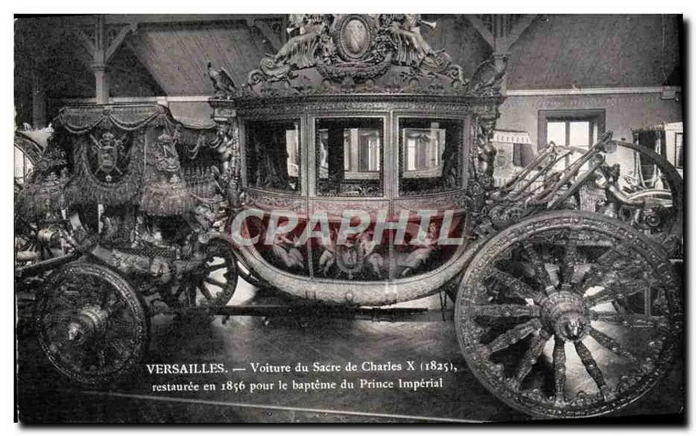 Versailles — Kutsche der Krönung von Karl X (1825), restauriert 1856 für die Taufe des Kaiserlichen Prinzen - Vorderseite