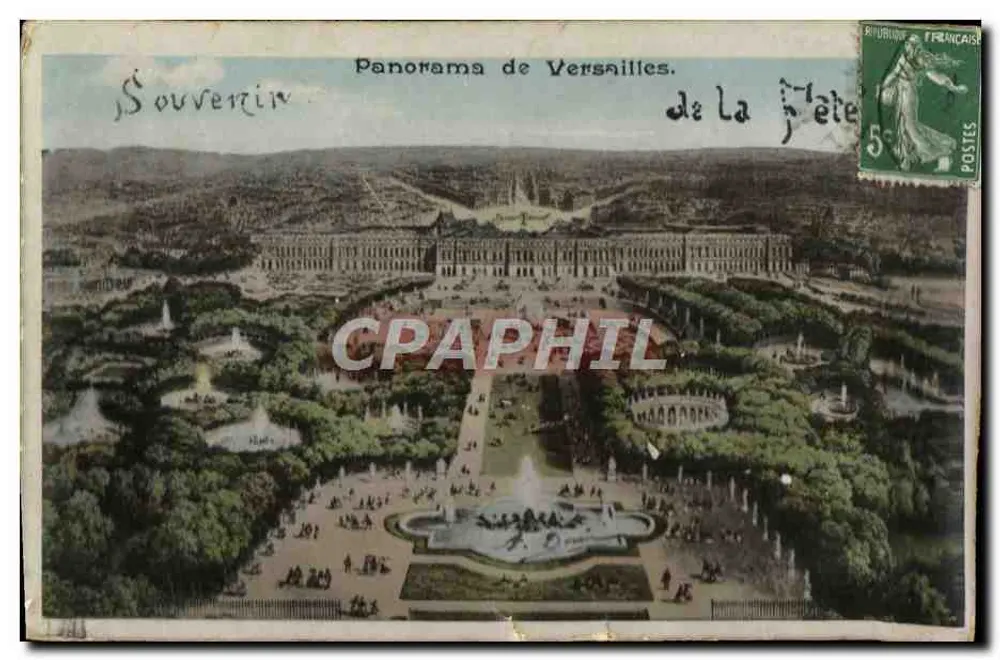 Panorama de Versailles — Château et jardins — éditeur La Fête - Awers
