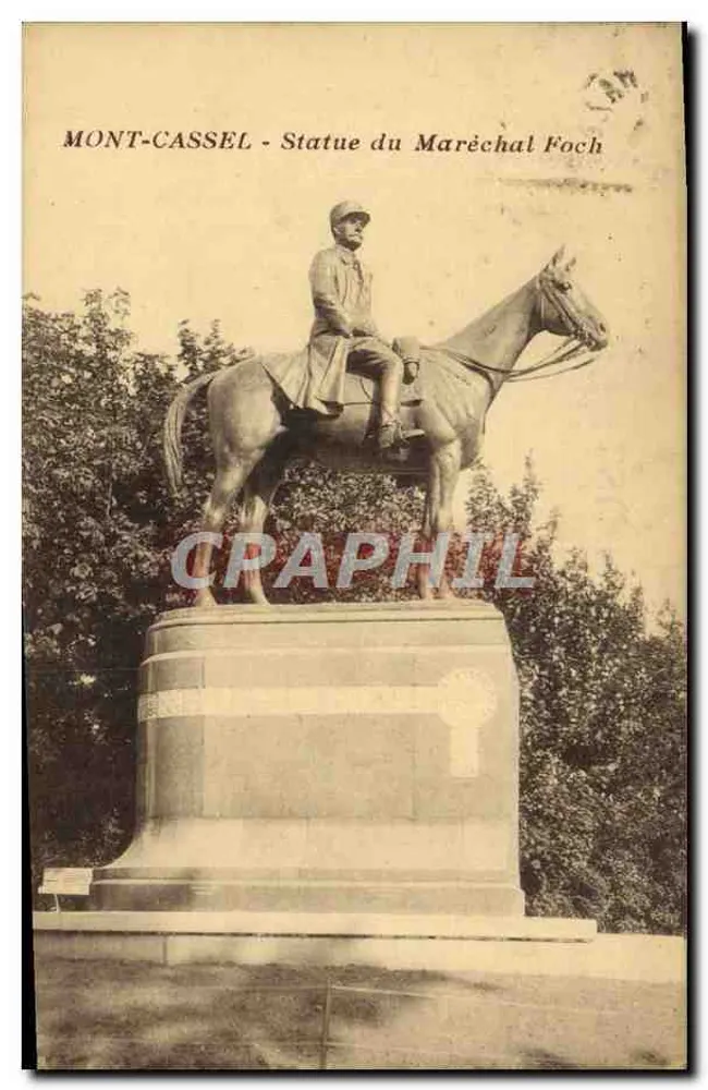 Mont-Cassel — Statue des Marschalls Foch — Lucien Pollet, Verlag - Vorderseite