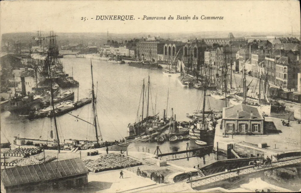 Dunkerque — Panorama del Puerto del Comercio — C.A.R. - Anverso