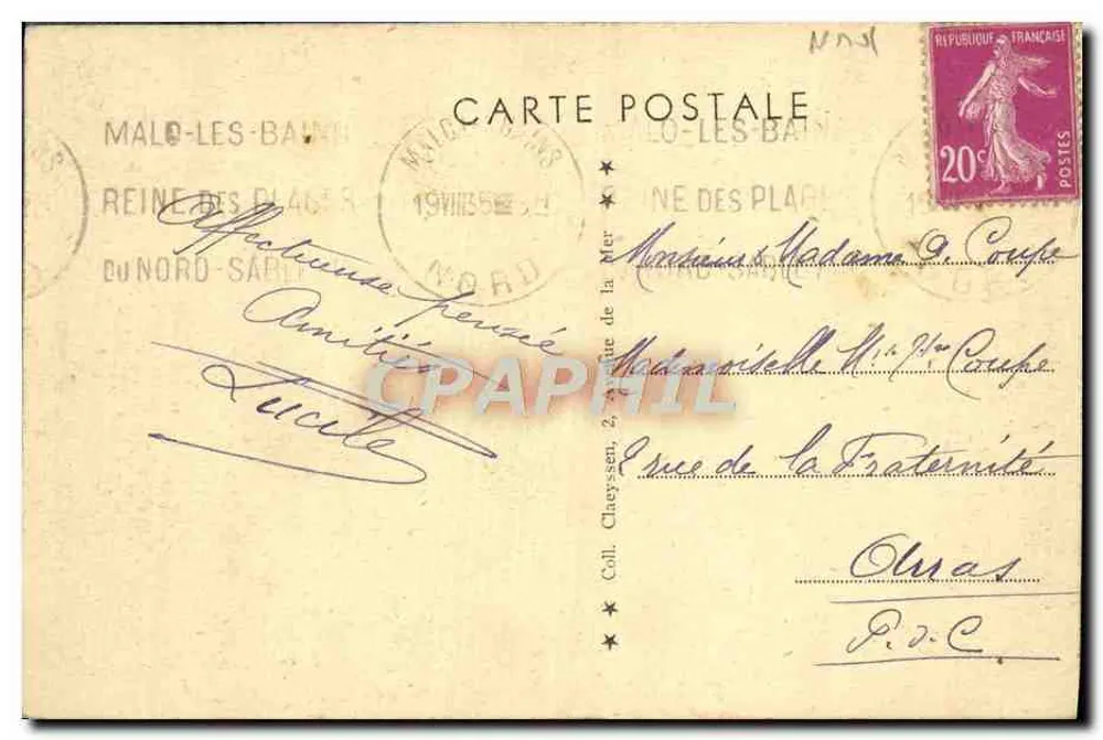 MALO-les-BAINS (Nord) — A Digue — Fot. Compier Macon - Verso
