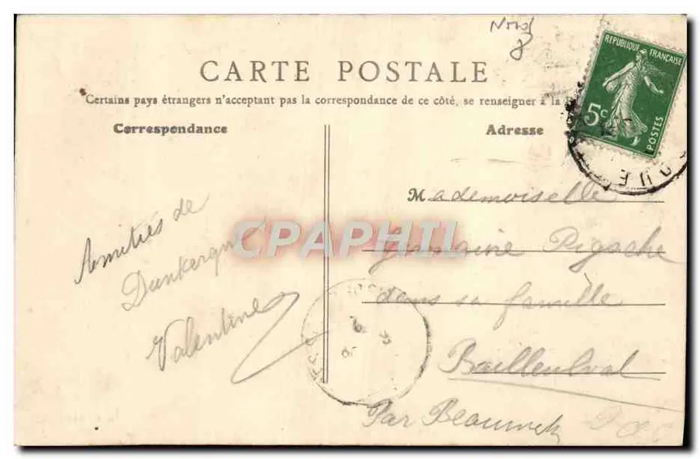 Malo-les-Bains (Nord) — A Onda — Estudo — B. P. PARIS - Verso