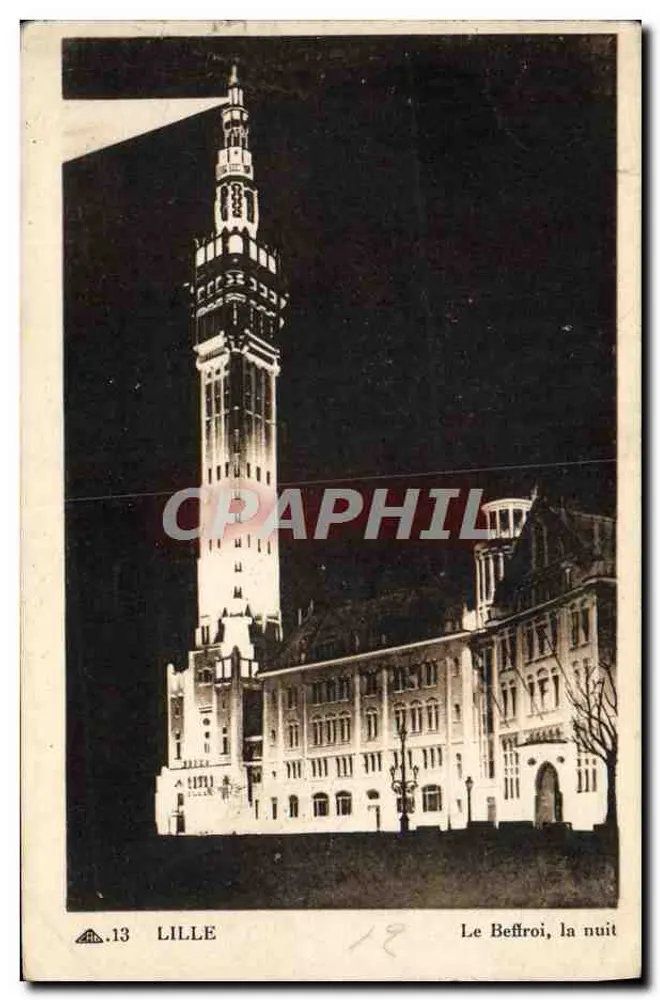 Lille — Belfier, w nocy — Cie des Arts Photomécaniques, nr 13 - Awers