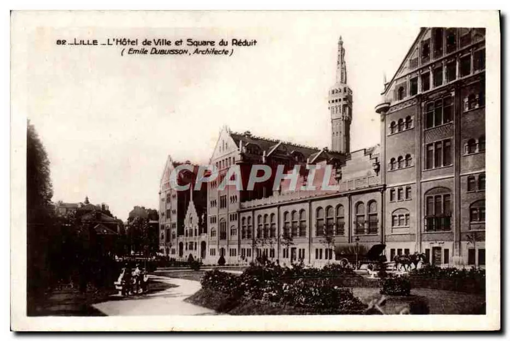 Lille - Das Rathaus und Square du Réduit — (Emile Dubuisson, Architekt) - Vorderseite