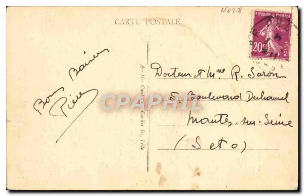 Lille - La Bourse et le Théâtre - E. C. - Verso