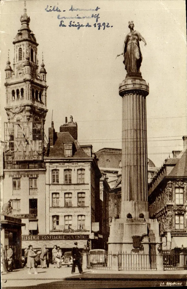 Lille - Monument commémoratif du siège de 1792 — éditeur LA CICOGNE - Recto