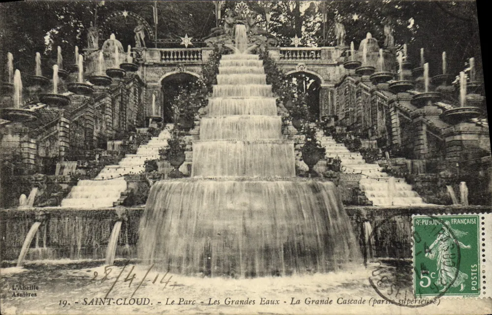 SAINT-CLLOUD - O Parque - As Grandes Eaux - A Grande Cascade (parte superior) — L'Abelle Asnières, n°19 - Frente