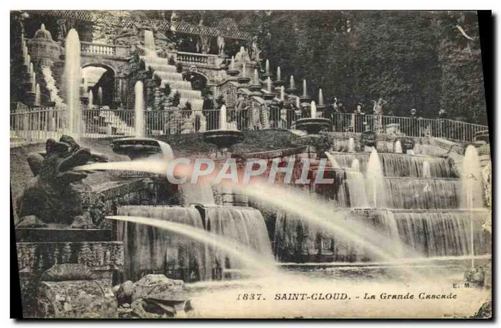 Saint-Cloud — A Grande Cascata — E. M. - Frente