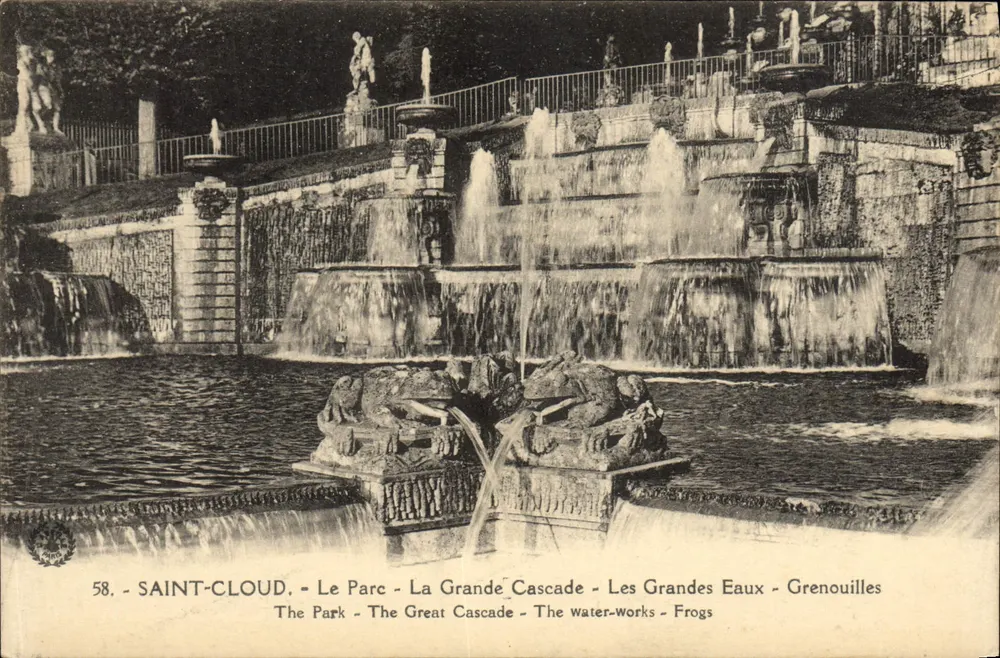 Saint-Cloud — O Parque - A Grande Cascata - As Grandes Águas - Rãs - Frente