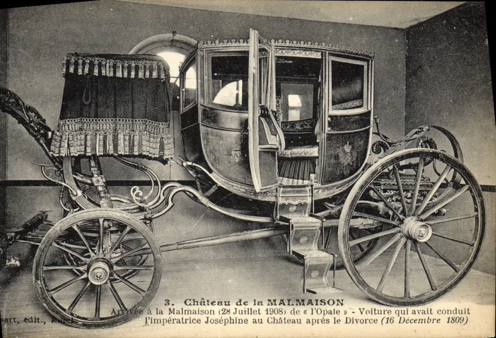 Château de la Malmaison — Kutsche, die die Kaiserin Joséphine nach der Scheidung gefahren hatte — Verleger: L. Hart, édit., Rouen - Vorderseite