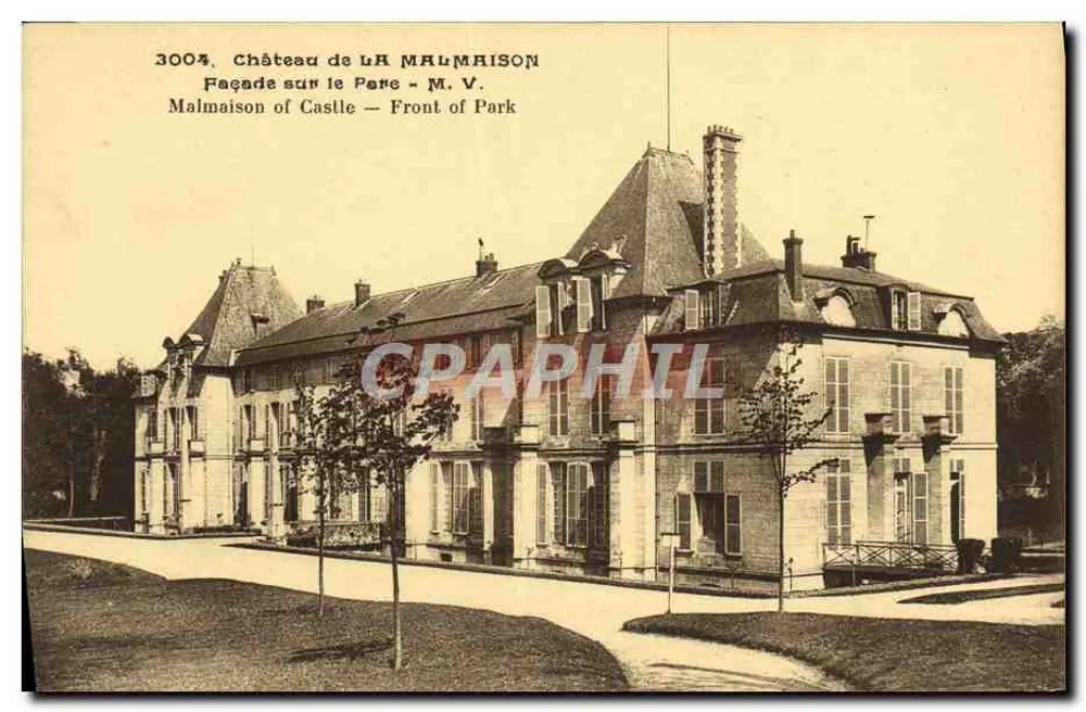Castelo de La Malmaison — Fachada sobre o parque — Marius Volpini, editor, Paris, n° 3004 - Frente